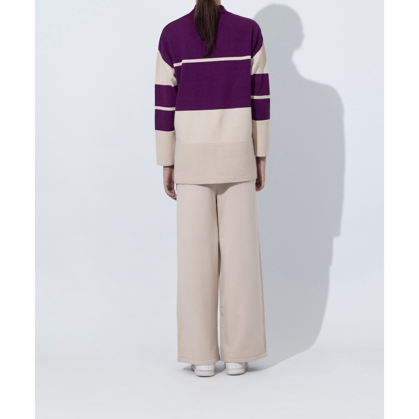 Bold Line Purple & Beige Co-ord Set