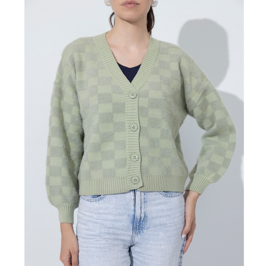Cropped Boxy Pistachio Sweater