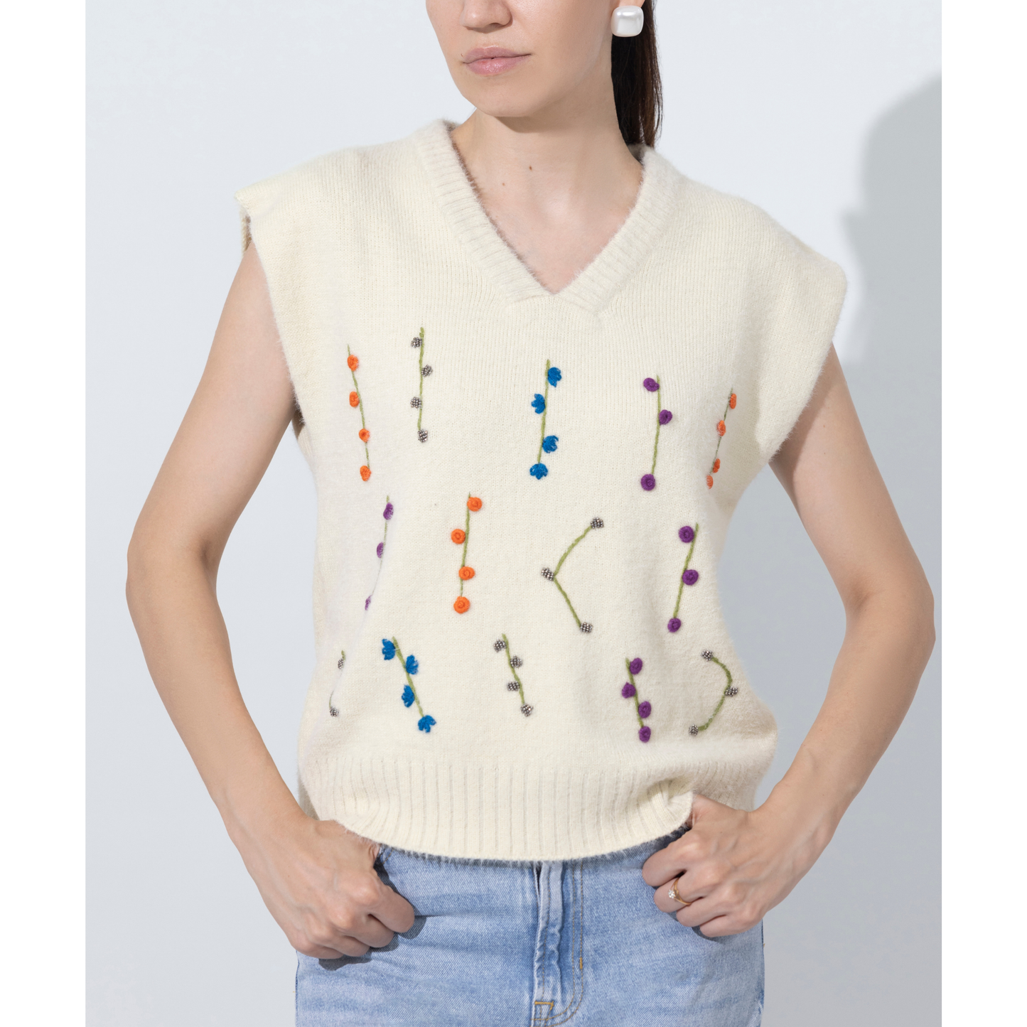 Dazzle Embellished Sleeveless Sweater