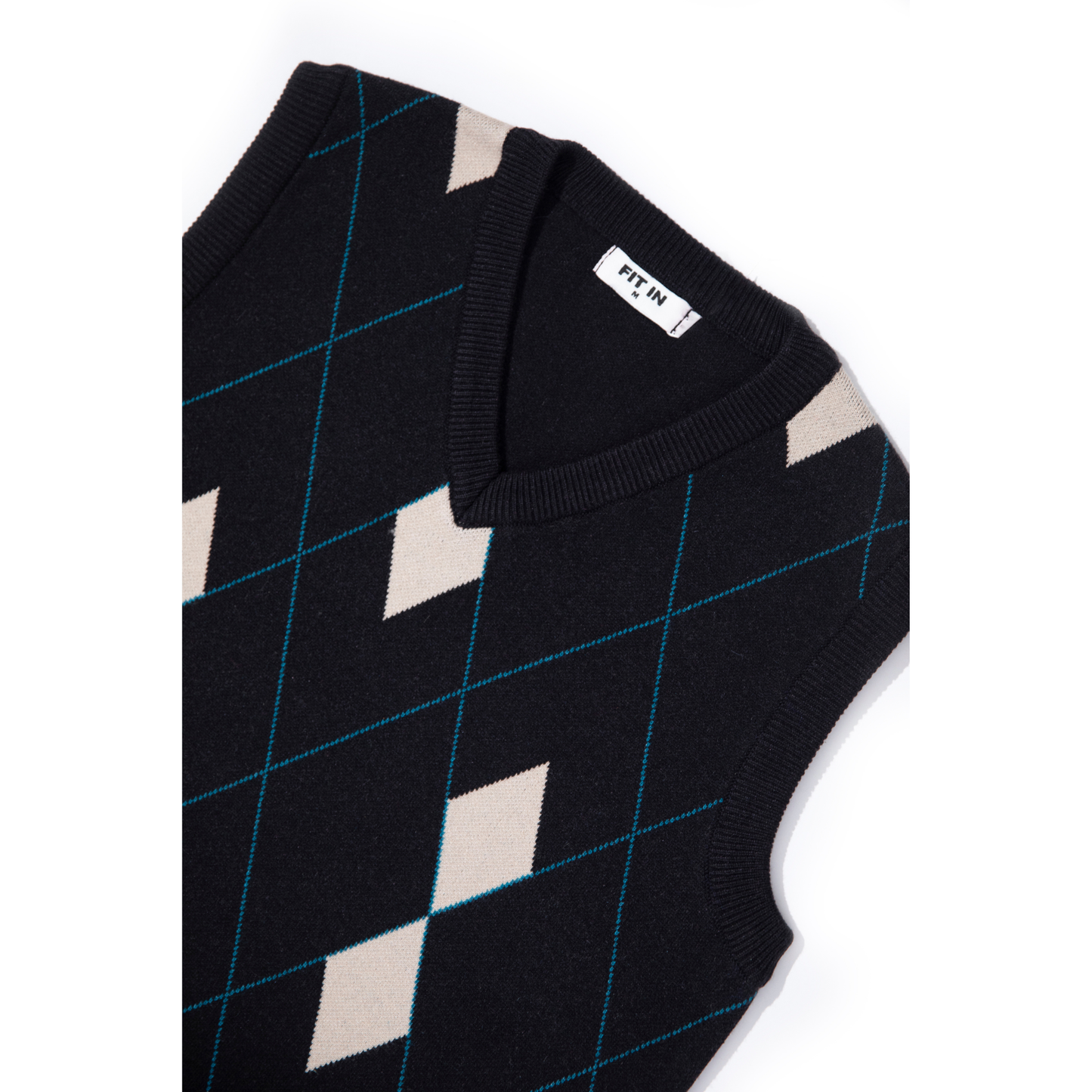 Elegant Grid Sleeveless Sweater