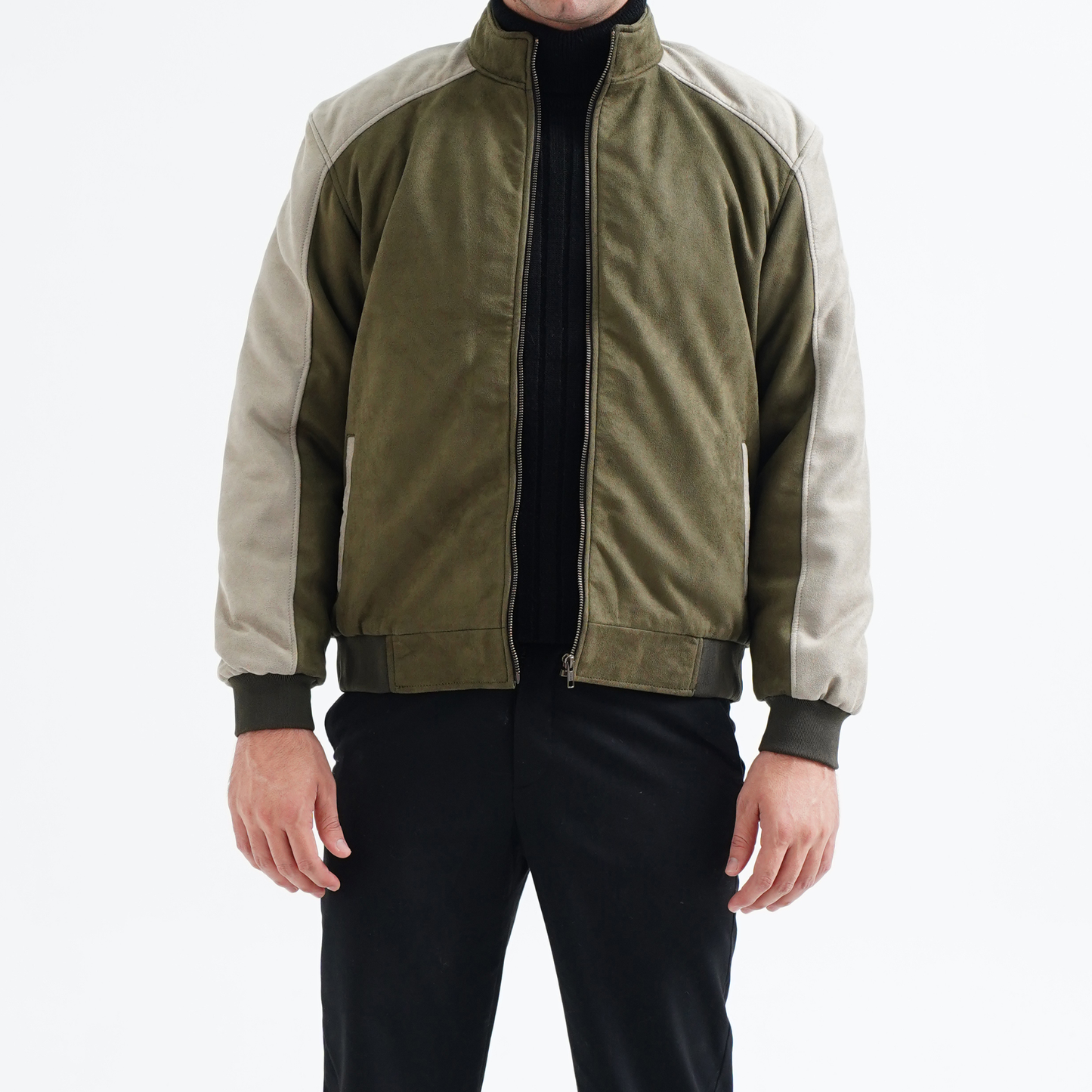 Olive Drift Suede Jacket