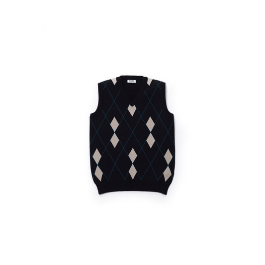 Elegant Grid Sleeveless Sweater