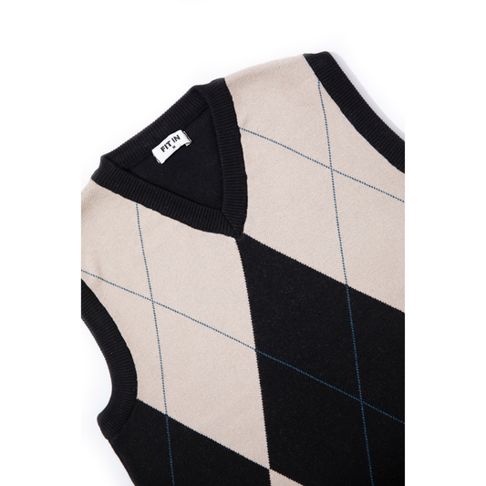 Diamond Drift Sleeveless Sweater