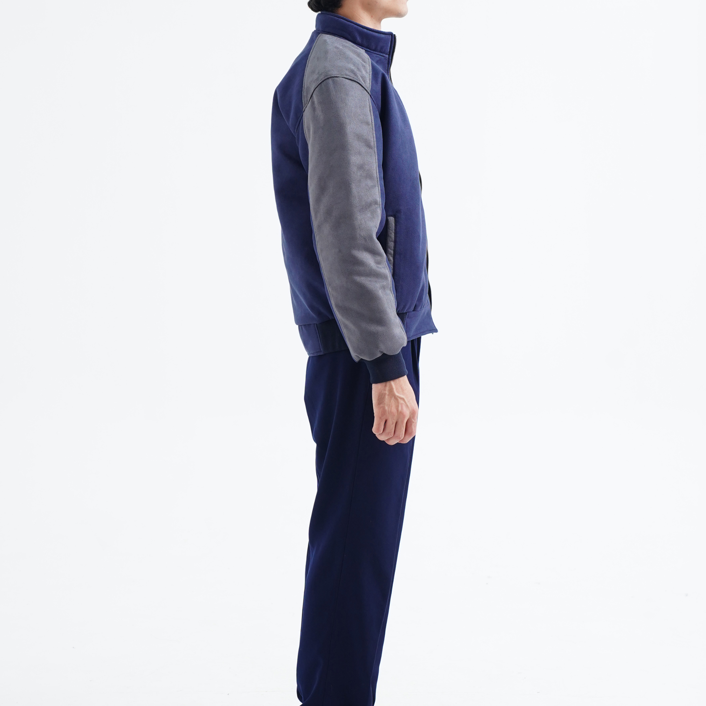 Navy Drift Suede Jacket