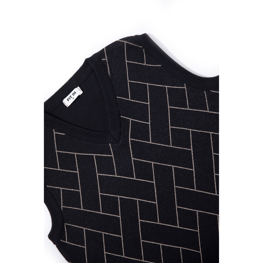 GEOMETRIC BRICKS SLEEVELESS SWEATERS