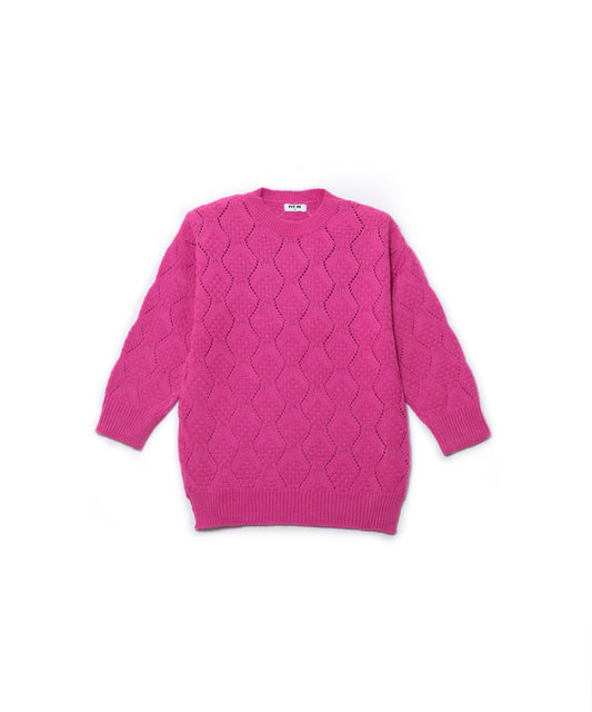 3D knit Flowers Sweater