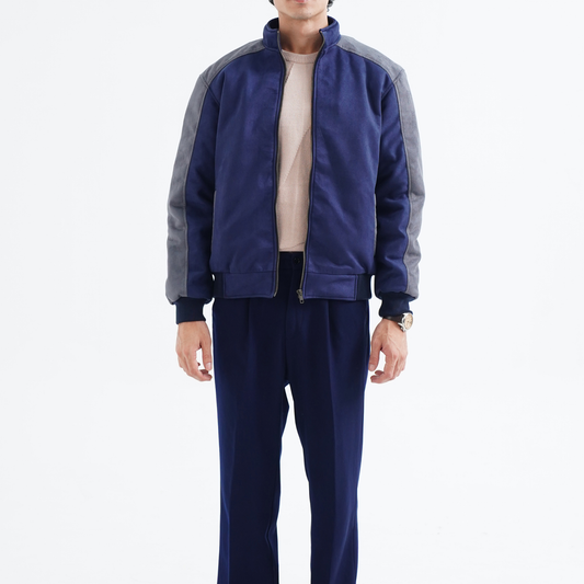Navy Drift Suede Jacket