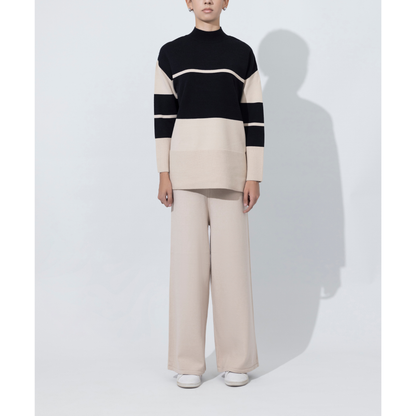 Bold Line Black & Beige Co Ord Set