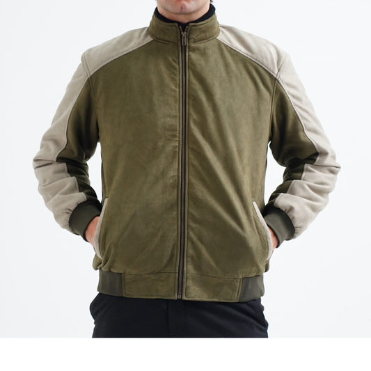 Olive Drift Suede Jacket