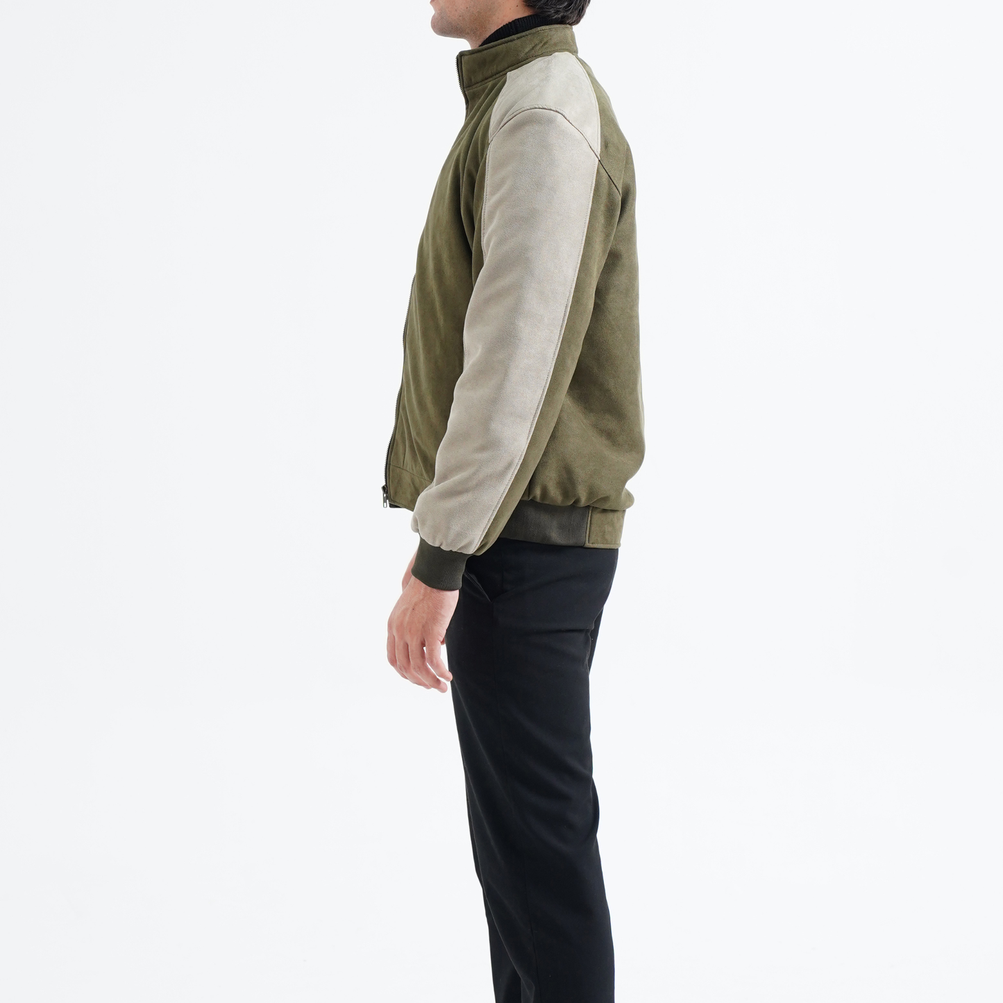 Olive Drift Suede Jacket