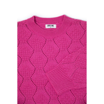 3D knit Flowers Sweater