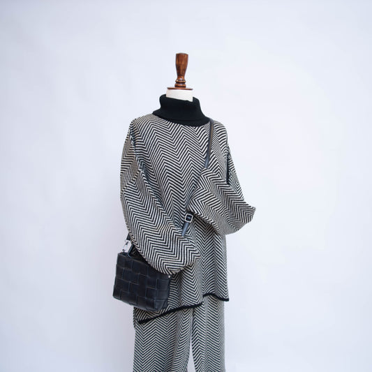 Black n White zig zag co ord set