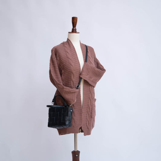MID LENGTH CARDIGAN ROSE PINK