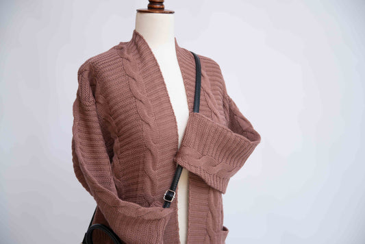 MID LENGTH CARDIGAN ROSE PINK