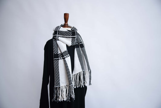 checked woven scarf