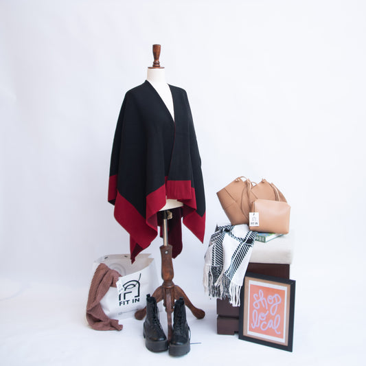 CAPE SHAWL WITH BORDER