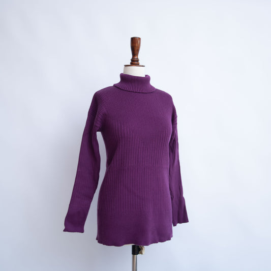 HIGH NECK RIBBED