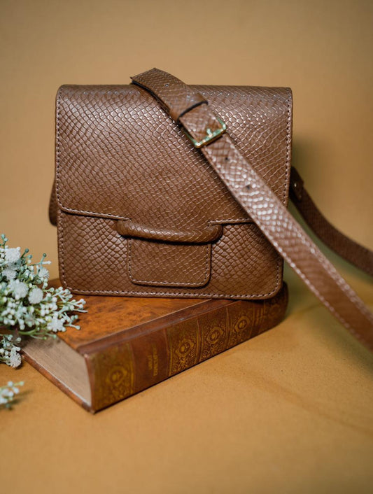 THE BAG ss24 by FITIN (CROSSBODY BROWN FAUX LEATHER BAG )