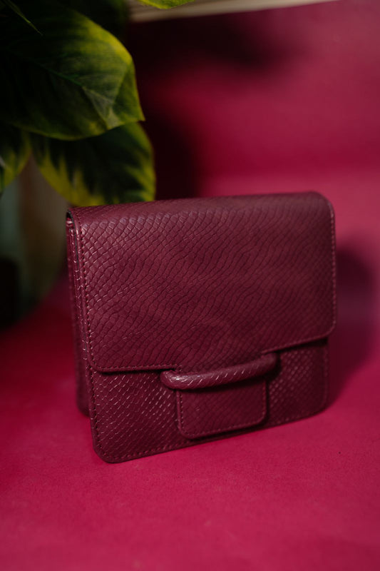 THE BAG ss24 by FITIN (CROSSBODY MAROON FAUX LEATHER BAG )
