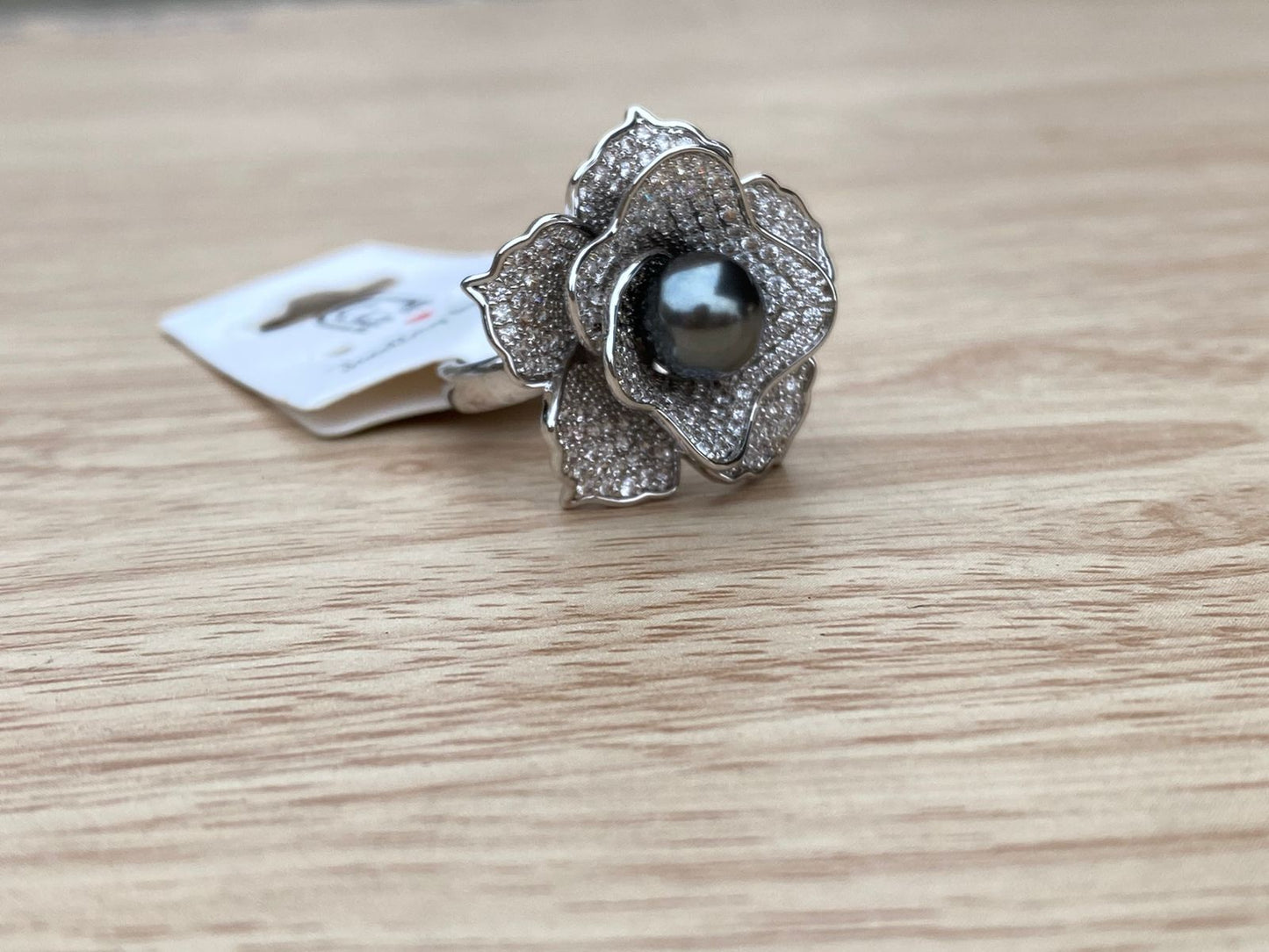 Smoky Petal Rose Ring