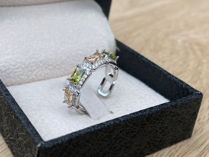 vivid green gemstones ring